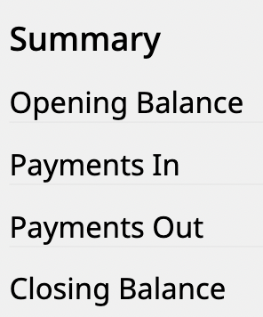 Starling account summary